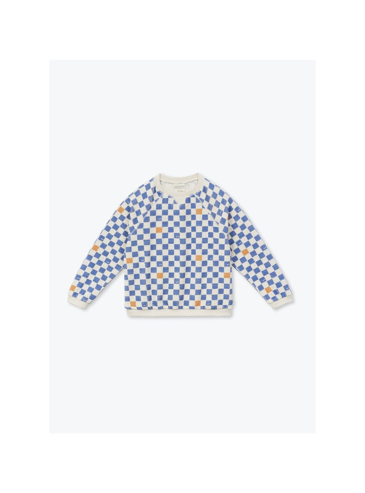 Arsène et les Pipelettes - Kinder Langarmshirt blau-weiss kariert