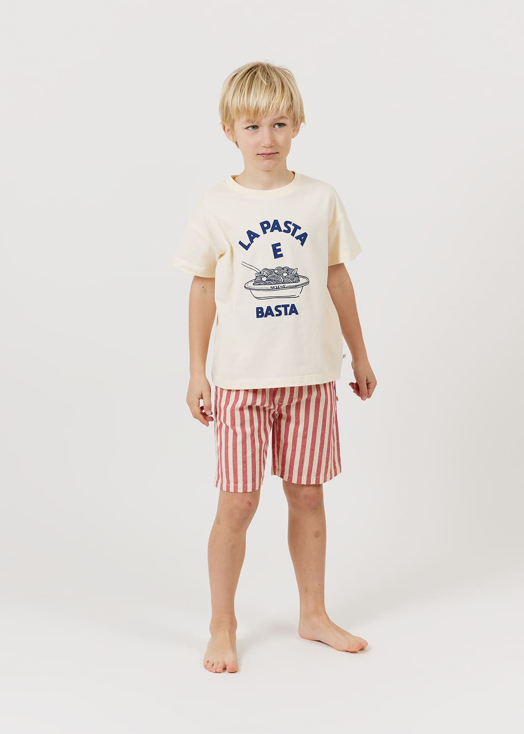 Gestreifte Shorts mit elastischem Bund für Mädchen und Jungen von Arsène et les Pipelettes.
