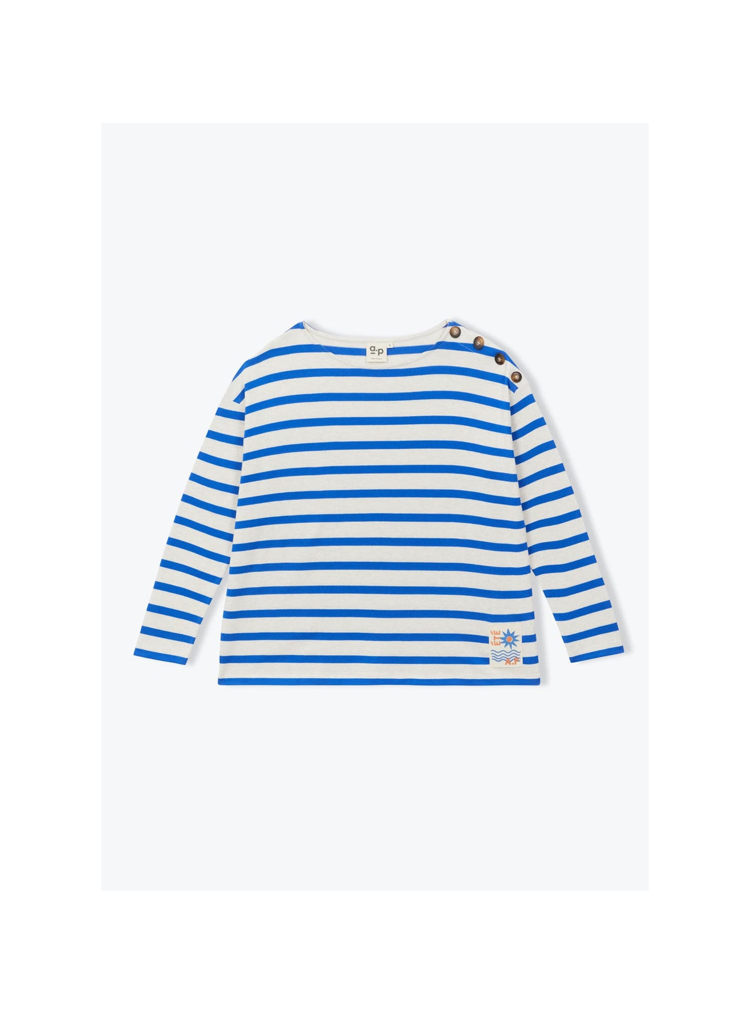 Arsène et les Pipelettes - Damen Langarmshirt blau-weiß gestreift