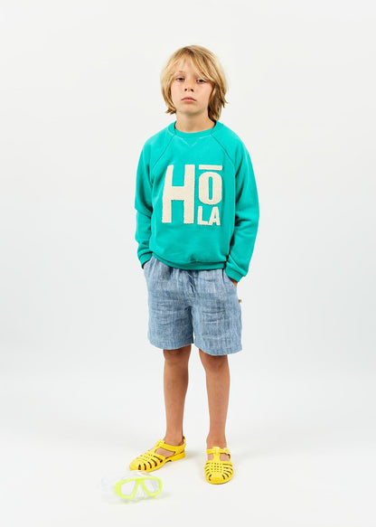 Cooles Kinder Sweatshirt mit Hola Aufdruck für Mädchen und Jungen von Arsène et les Pipelettes.
