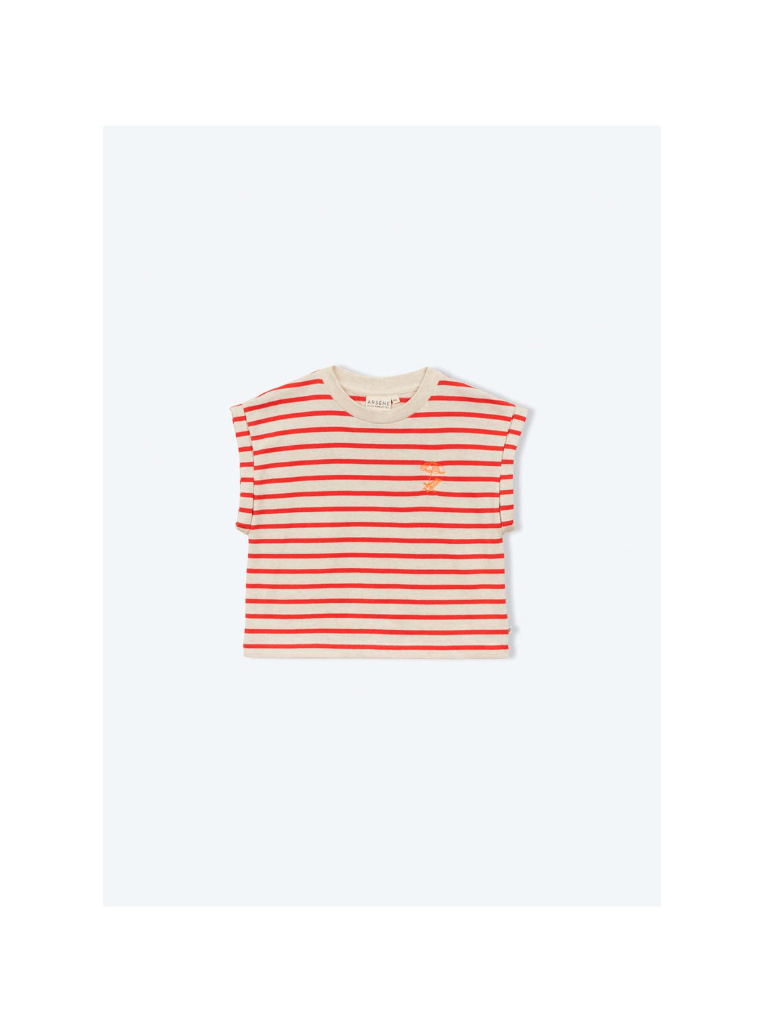 Arsène et les Pipelettes - Kinder Kurzarmshirt rot gestreift MINI &amp; ME