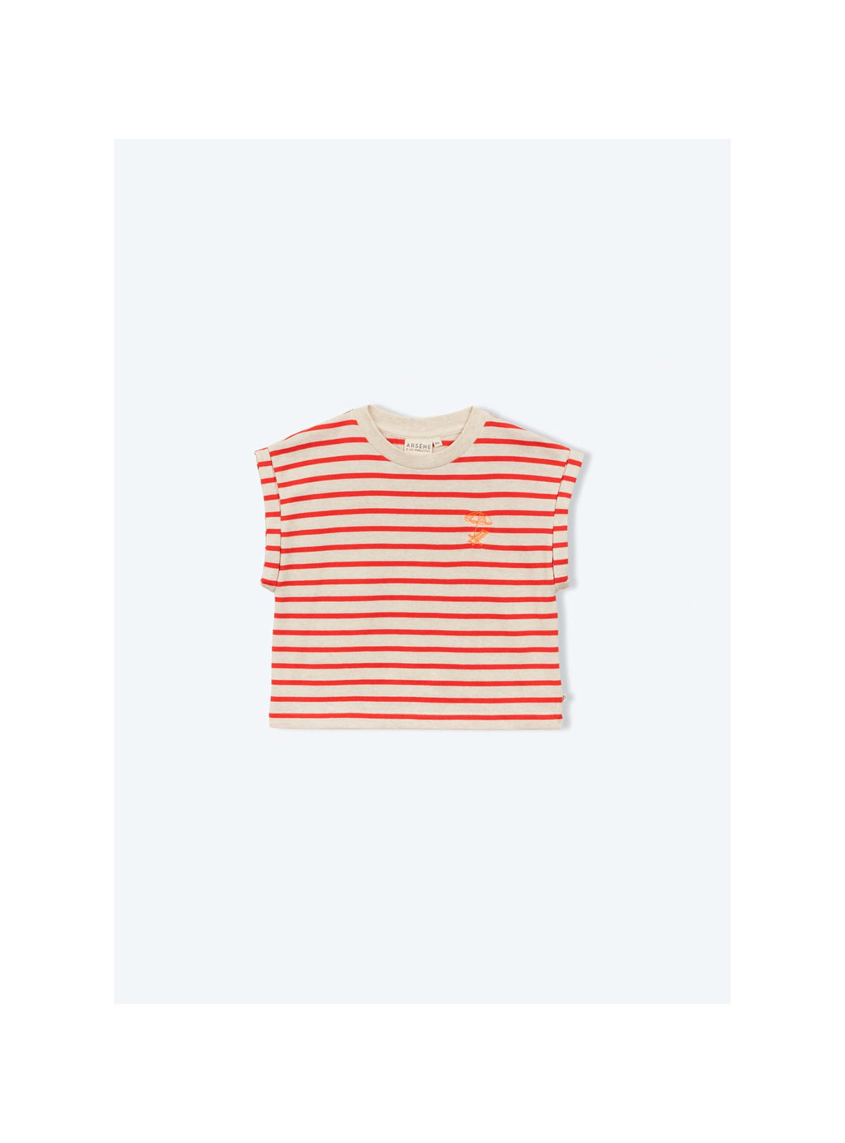 Arsène et les Pipelettes - Kinder Kurzarmshirt rot gestreift MINI &amp; ME