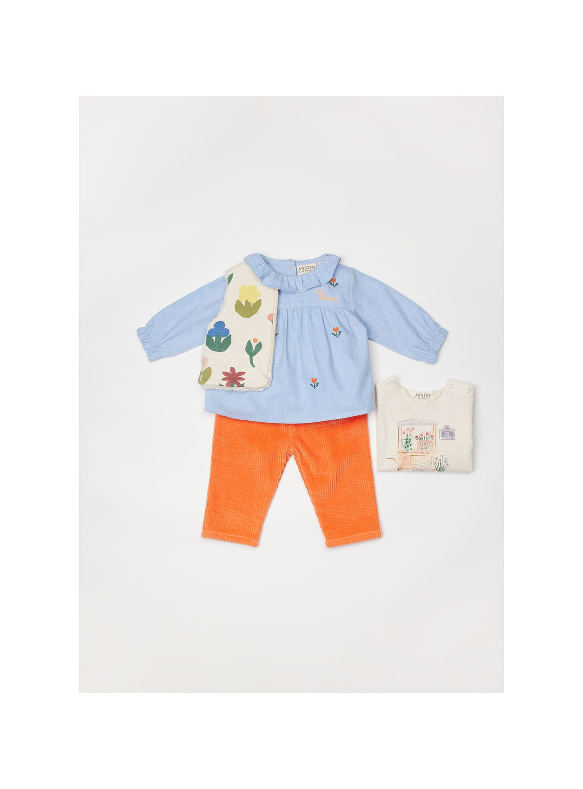 Arsène et les Pipelettes - Baby Cordhose Baumwolle (Bio) orange