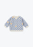 Arsène et les Pipelettes - Baby Langarmshirt blau-weiß kariert