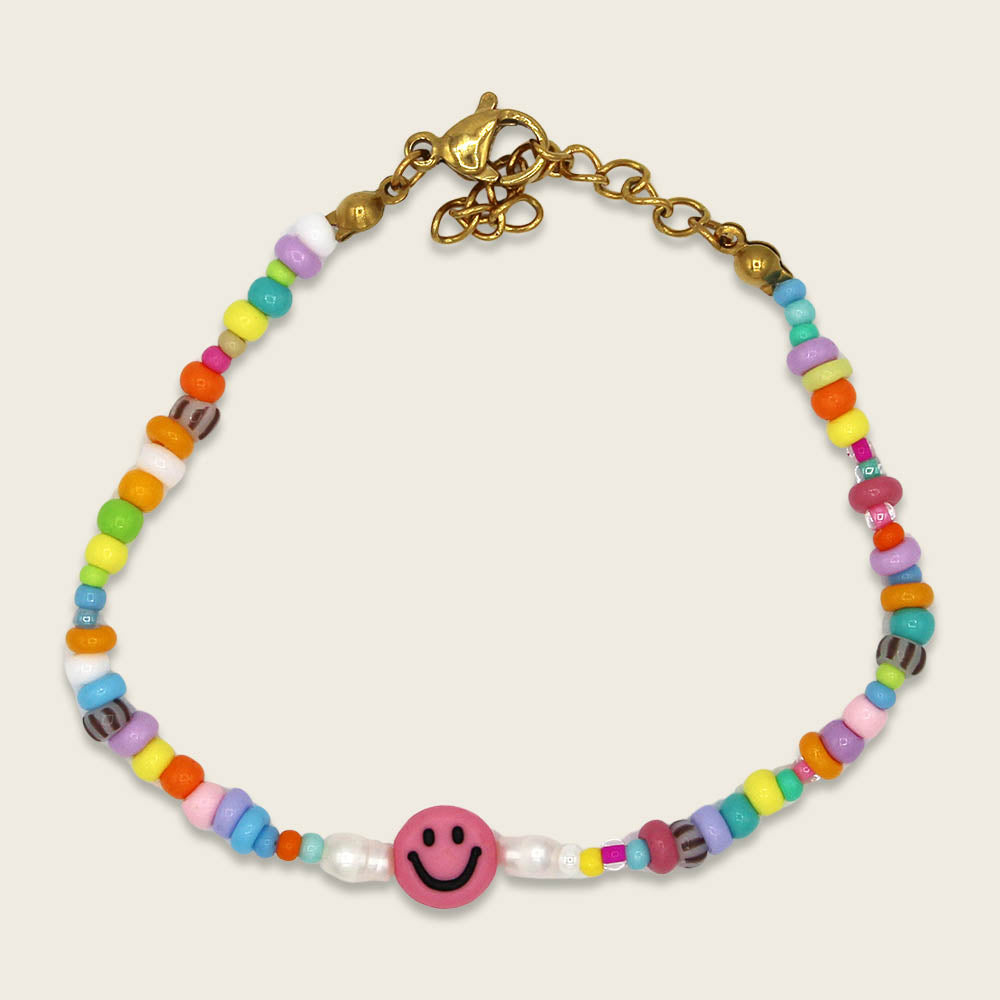 Ava &amp; Yves -Kinder Perlenarmband bunt smile