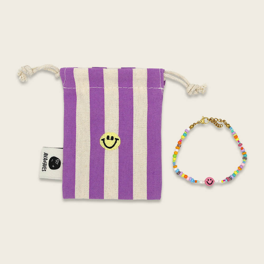 Ava &amp; Yves -Kinder Perlenarmband bunt smile