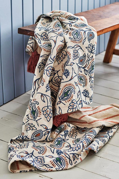 Bloomingville - Paisley Decke, 160 × 130 cm