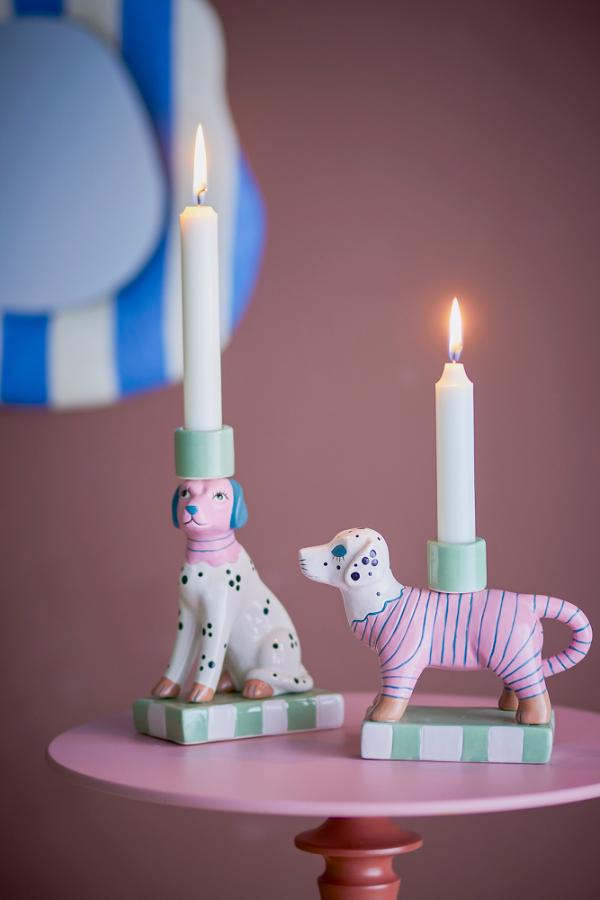 Bloomingville - Doglie Kerzenhalter, rose, Steingut