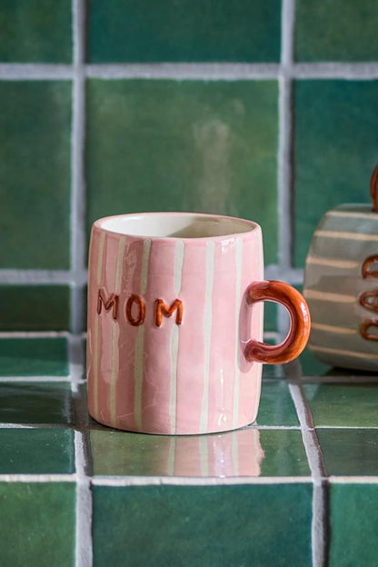 Bloomingville - Cherish Becher „Mom" – Steingut-Tasse