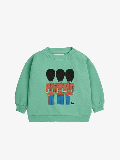 Bobo Choses - Baby Sweatshirt Little Tin Soldiers grün
