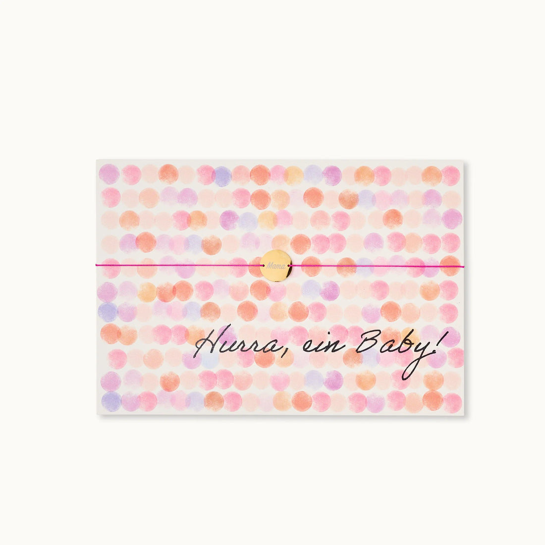 by Vivi. e. K. - Armband-Karte Hurra, ein Baby rosa