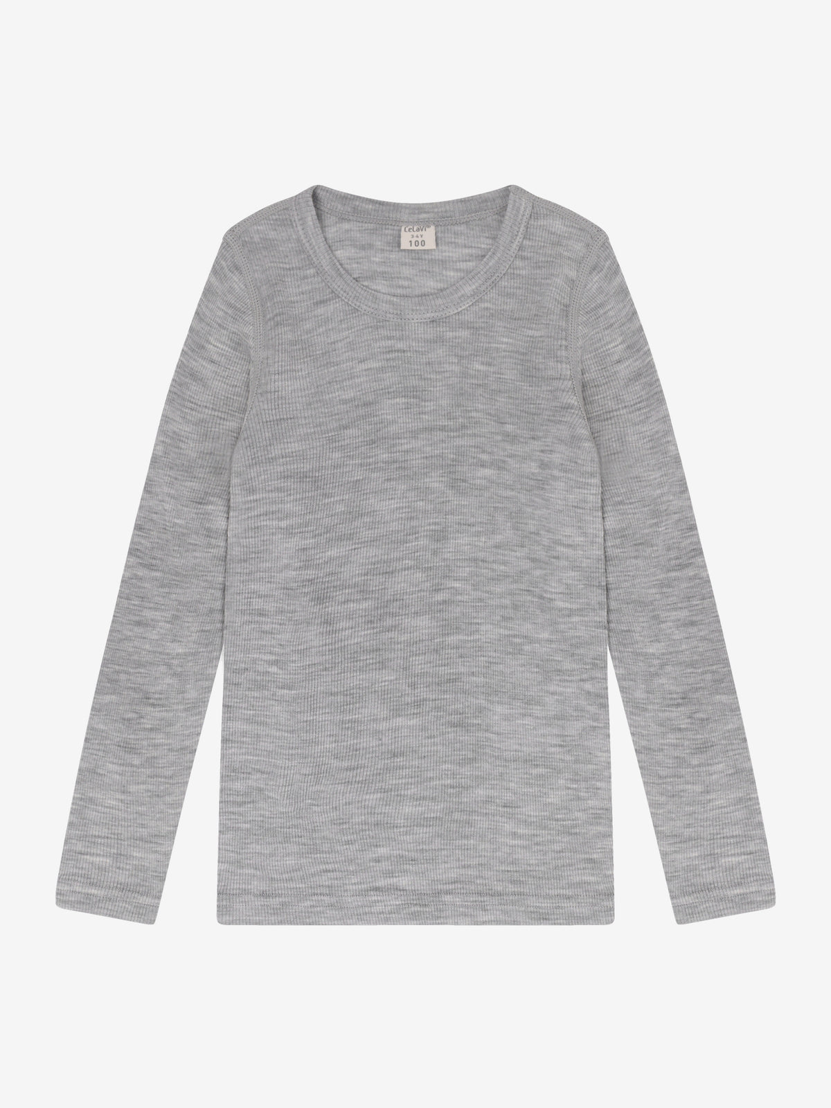 CeLaVi - Kinder Langarmshirt 100 % Wolle grau