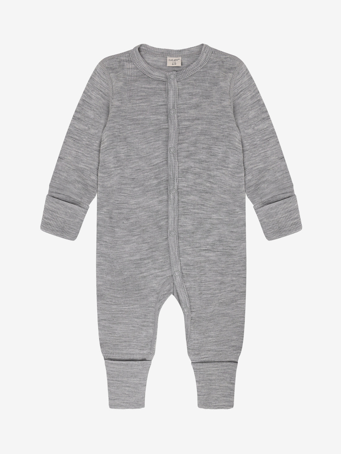CeLaVi - Baby Strampler 100 % Merinowolle grau