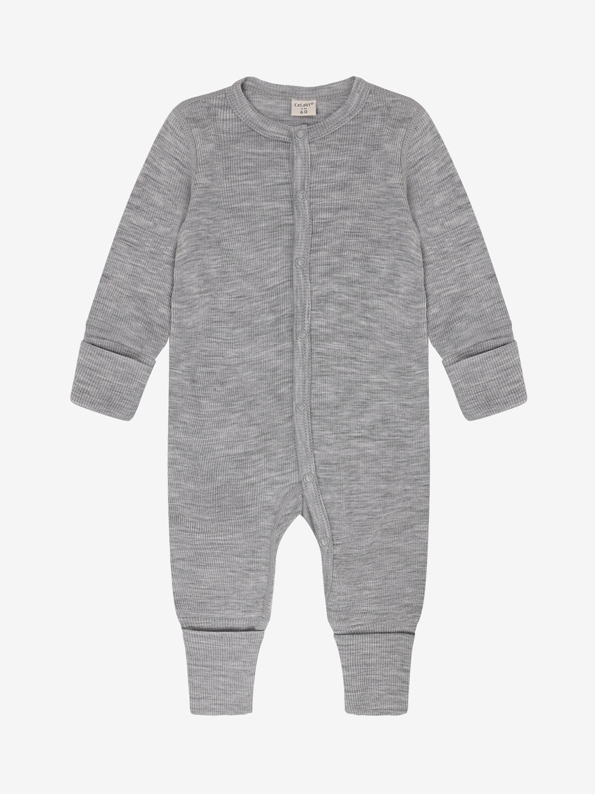 CeLaVi - Baby Strampler 100 % Merinowolle grau