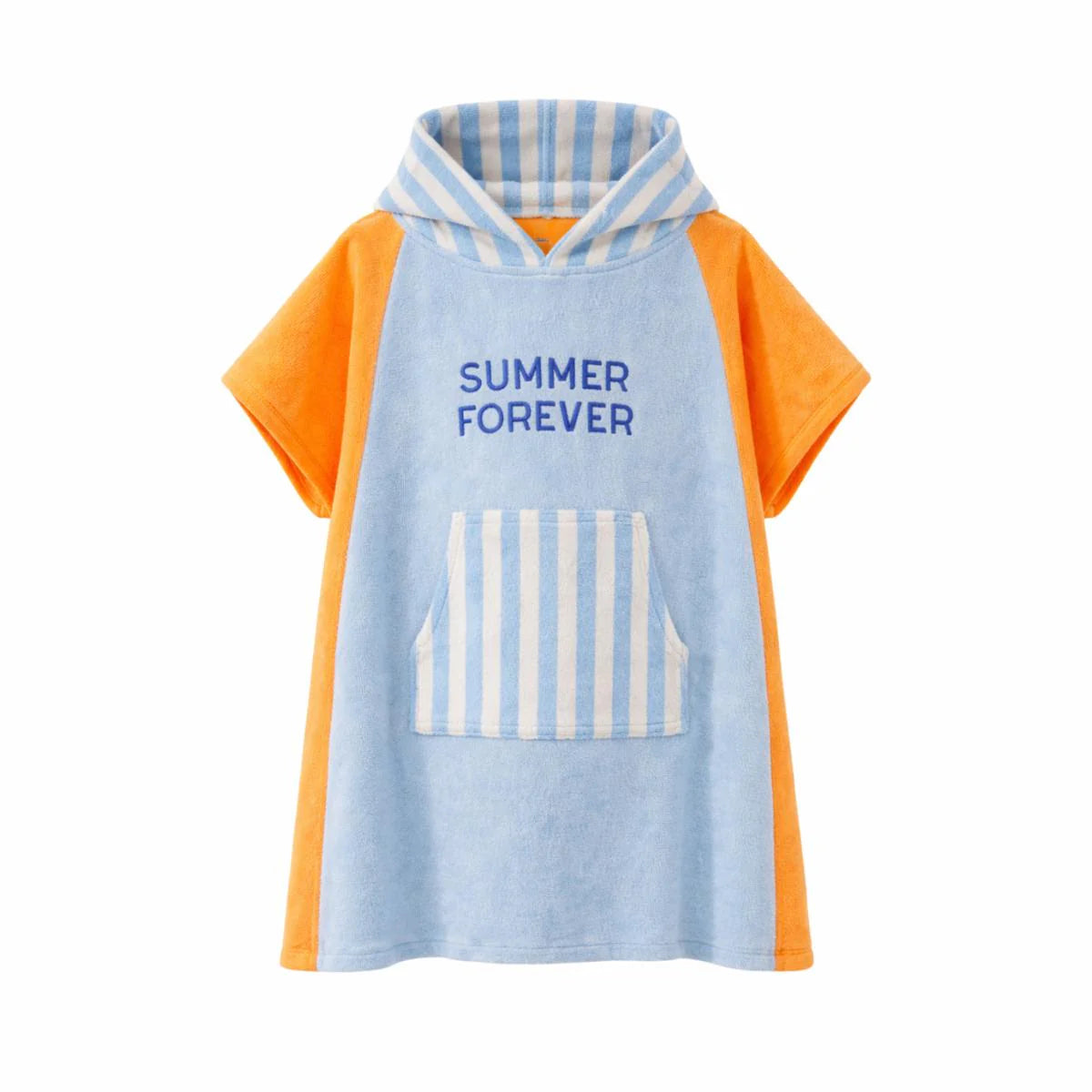 Chamaye - Kinder Poncho aus Baumwolle Summe Blue