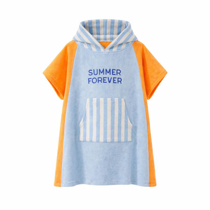 Chamaye - Kinder Poncho aus Baumwolle Summe Blue