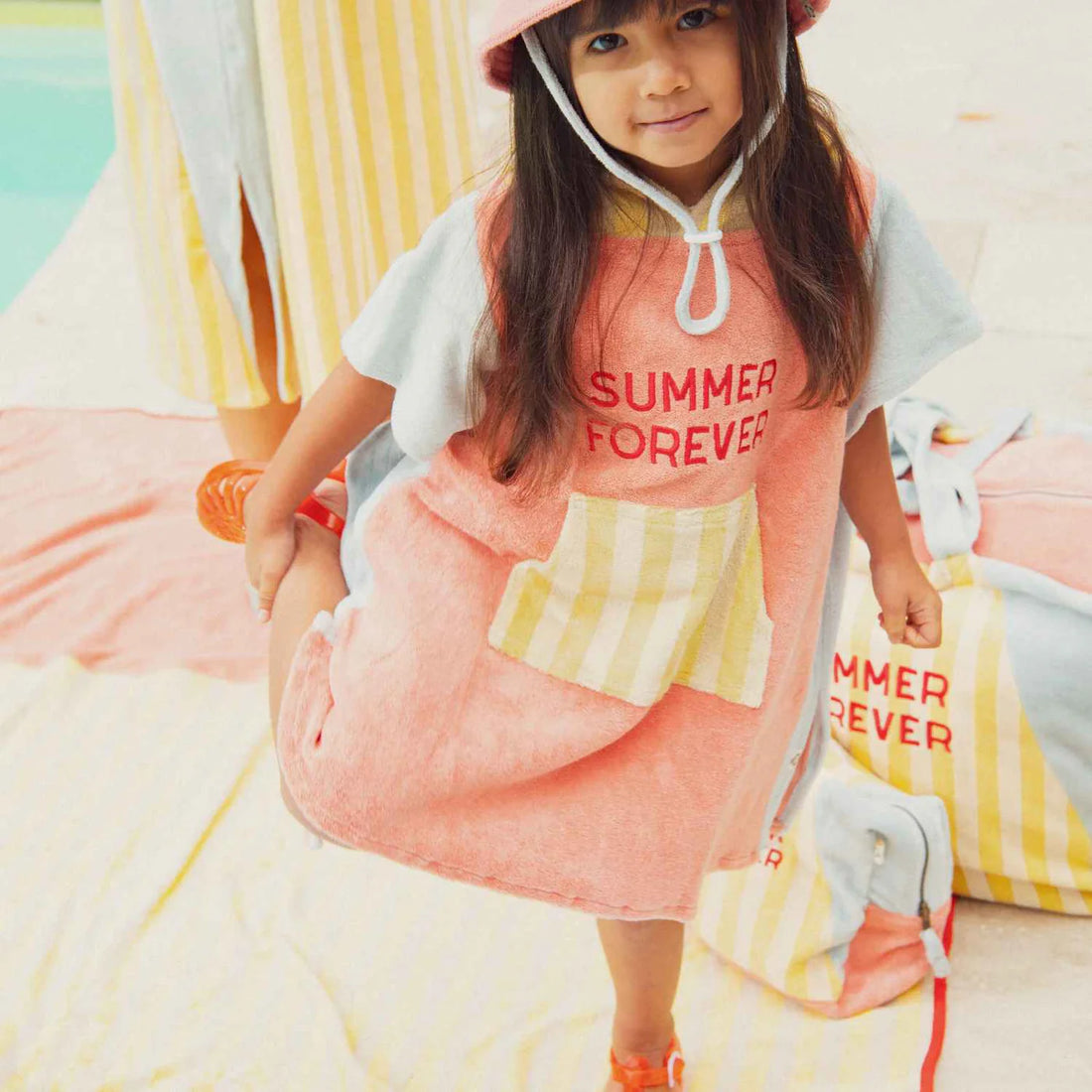 Chamaye - Kinder Poncho aus Baumwolle Summer Yellow