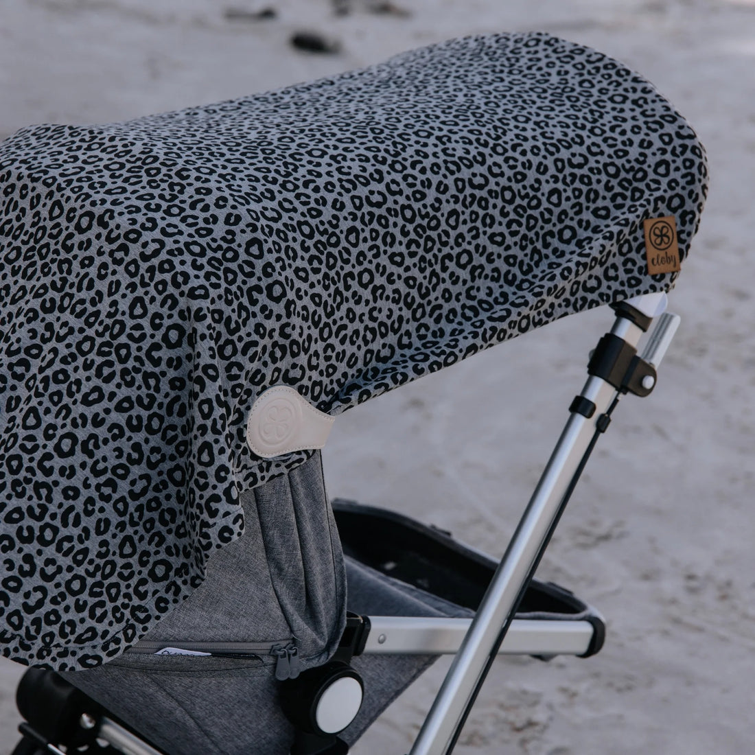 Cloby - Babydecke/ Sonnenschutz mit UV-Schutz 50 leopard grau
