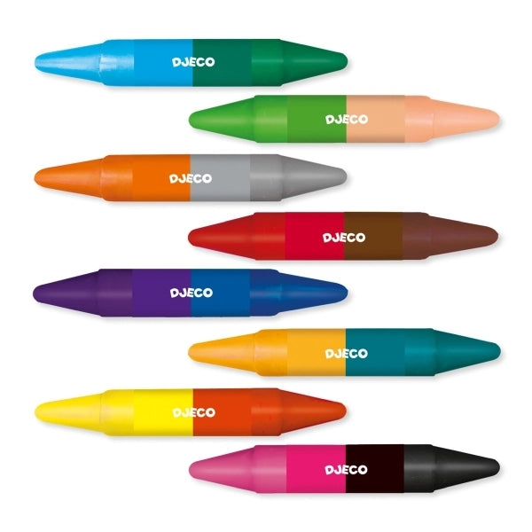 Djeco - Farben: 8 Doppelstifte - AURYN Shop