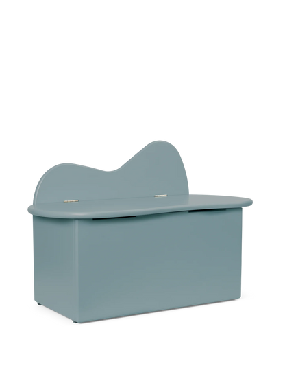 ferm LIVING - Kinderbank mit Stauraum aus Holz blau