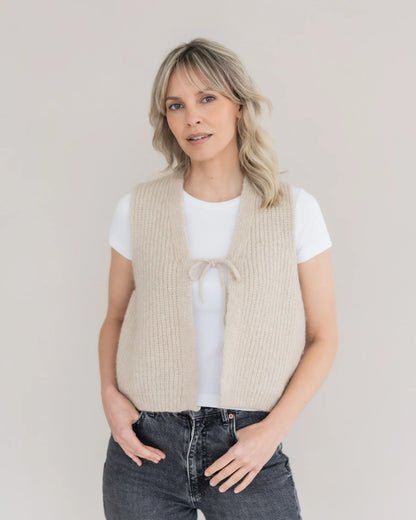Halfen - Damen Strickweste Alpaka beige