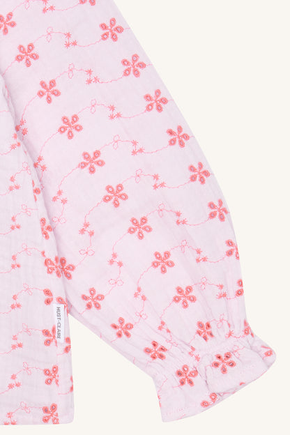 Hust &amp; Claire - Musselin Mädchenbluse flieder Blumen