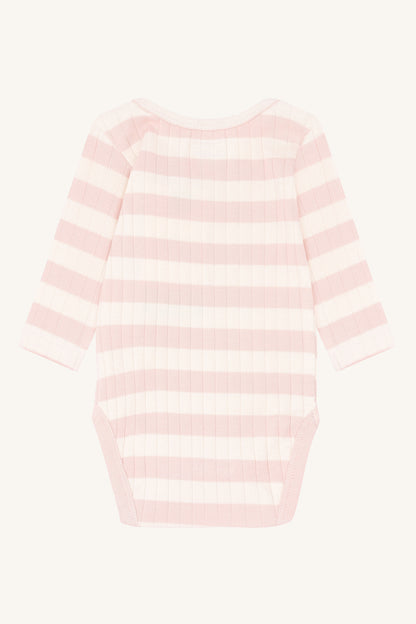 Hust &amp; Claire - Baby Body Baumwolle (bio) Streifen rosa/ natur