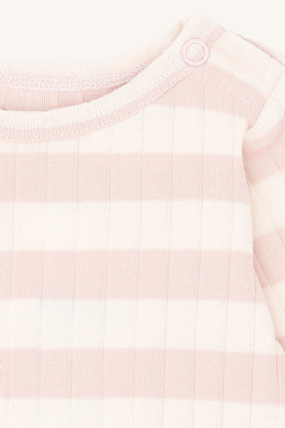 Hust &amp; Claire - Baby Body Baumwolle (bio) Streifen rosa/ natur