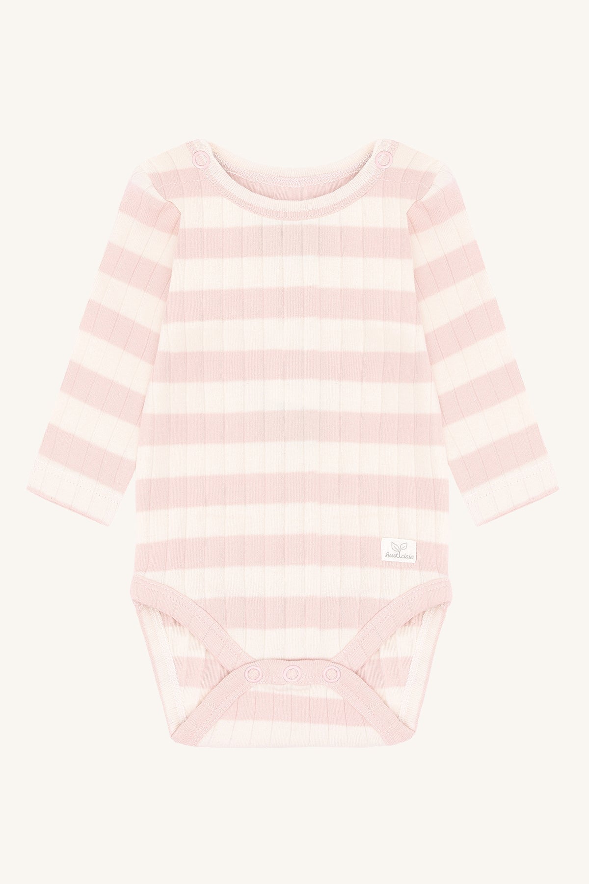 Hust &amp; Claire - Baby Body Baumwolle (bio) Streifen rosa/ natur