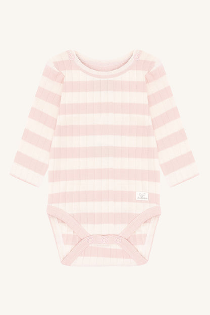 Hust &amp; Claire - Baby Body Baumwolle (bio) Streifen rosa/ natur