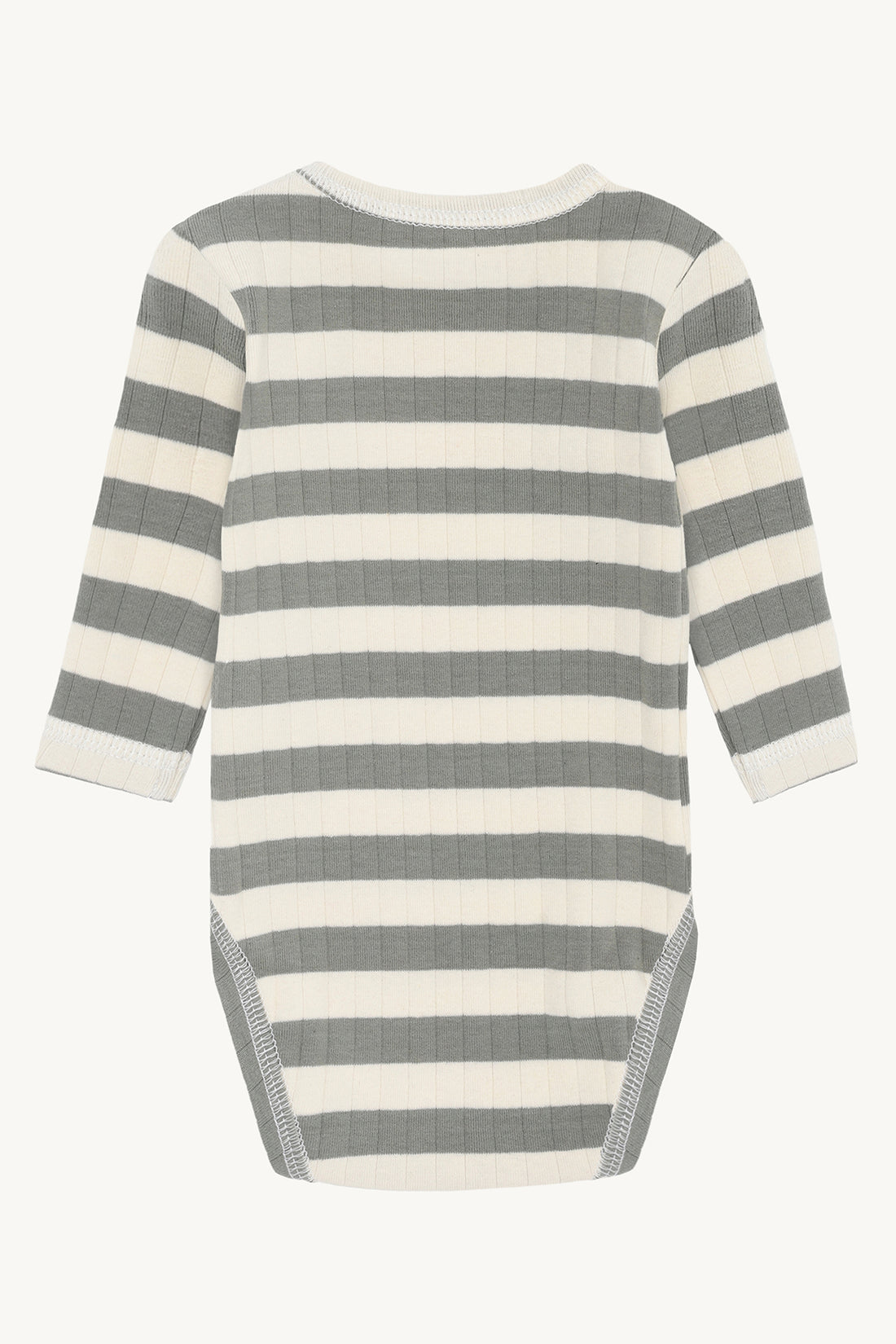 Hust &amp; Claire - Baby Body Baumwolle (bio) Streifen hellgrau/ natur