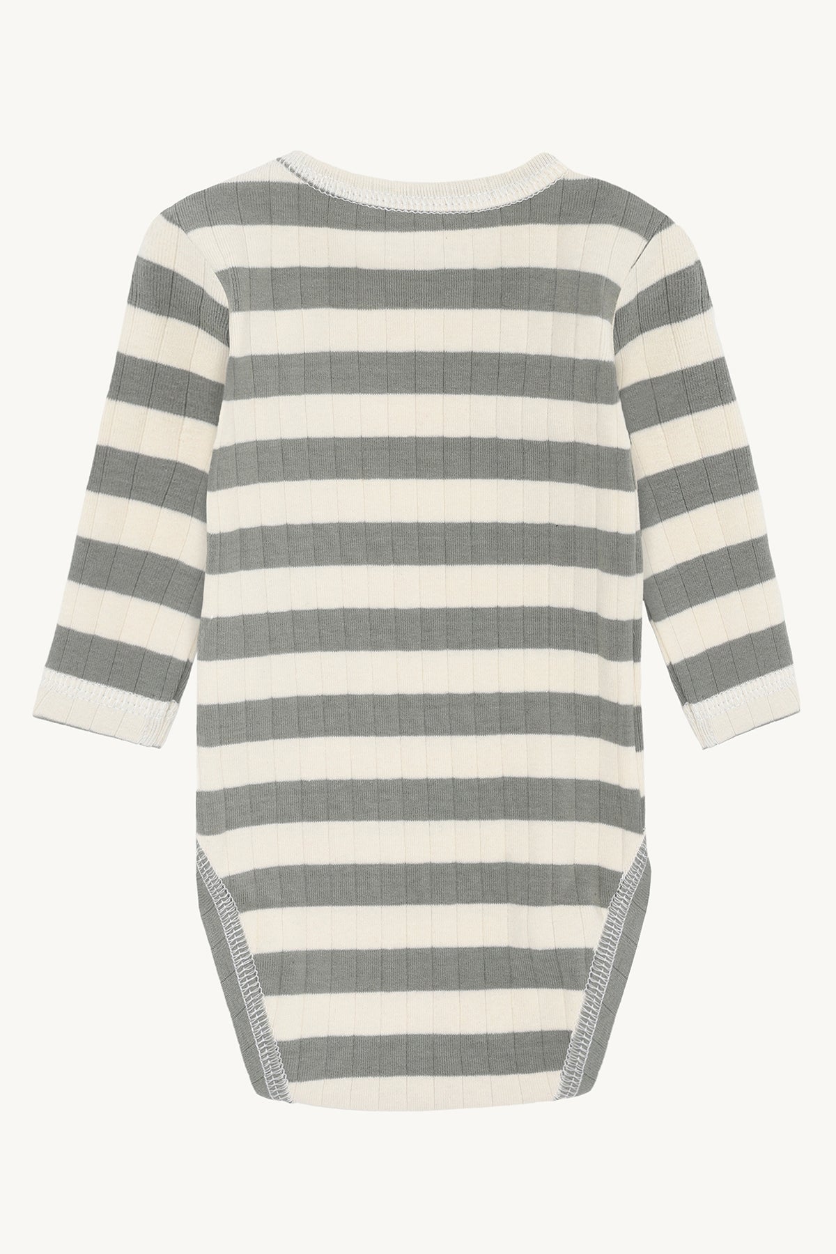 Hust &amp; Claire - Baby Body Baumwolle (bio) Streifen hellgrau/ natur