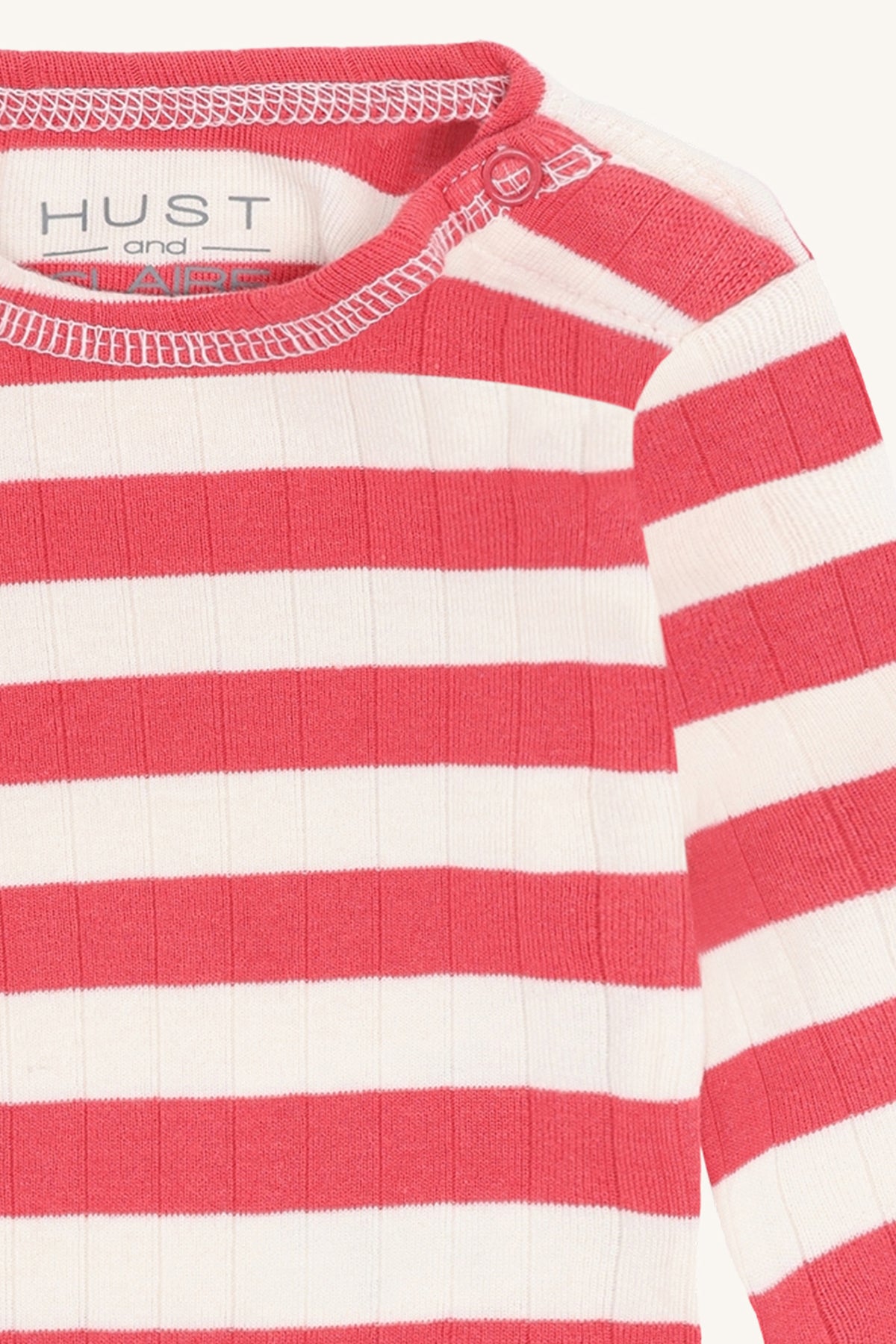 Hust &amp; Claire - Baby Body Baumwolle (bio) Streifen rot/ natur