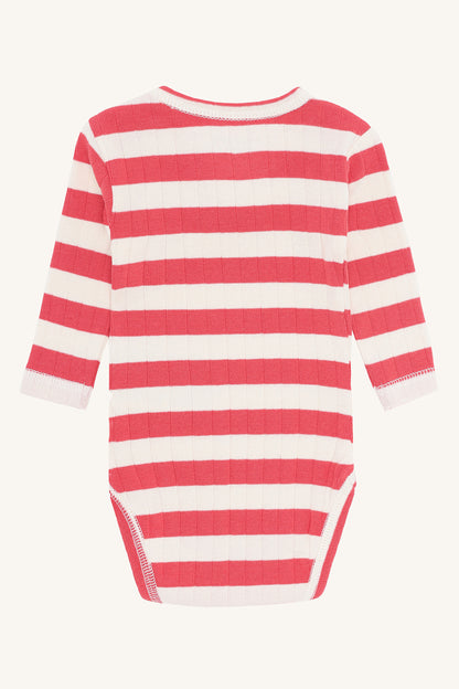 Hust &amp; Claire - Baby Body Baumwolle (bio) Streifen rot/ natur
