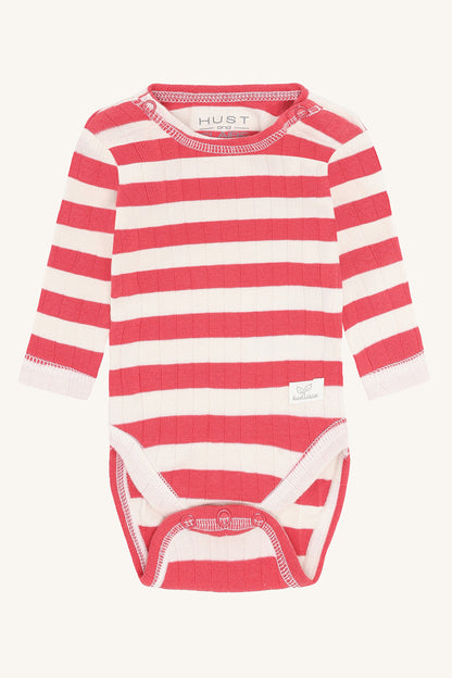 Hust &amp; Claire - Baby Body Baumwolle (bio) Streifen rot/ natur