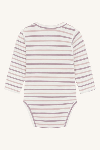 Hust &amp; Claire - Baby Body Buller Bambus Streifen rosa