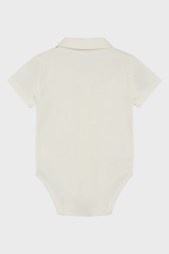 Hust &amp; Claire - Baby Body Bay kurzarm mit Kragen natur