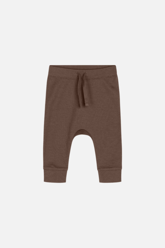 Jogginghose aus bequemem Stretch-Woll- und Bambusgewebe mit Baggy-Passform und elastischem Kordelzugbund. 