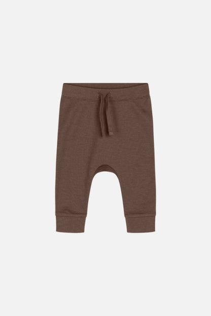 Jogginghose aus bequemem Stretch-Woll- und Bambusgewebe mit Baggy-Passform und elastischem Kordelzugbund. 