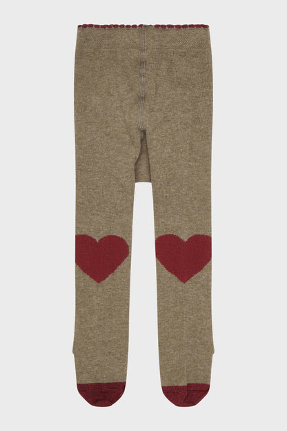 Strumpfhose aus weichem Glattstrick mit Herzen an den Knien von Hust  Claire.