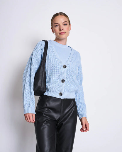 Jan ´n June - Strickjacke Lena hellblau aus Biobaumwolle