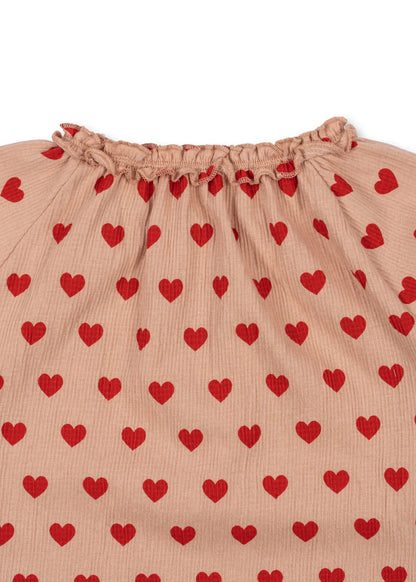 Konges Slojd - Baby Bluse Herzchen rosa