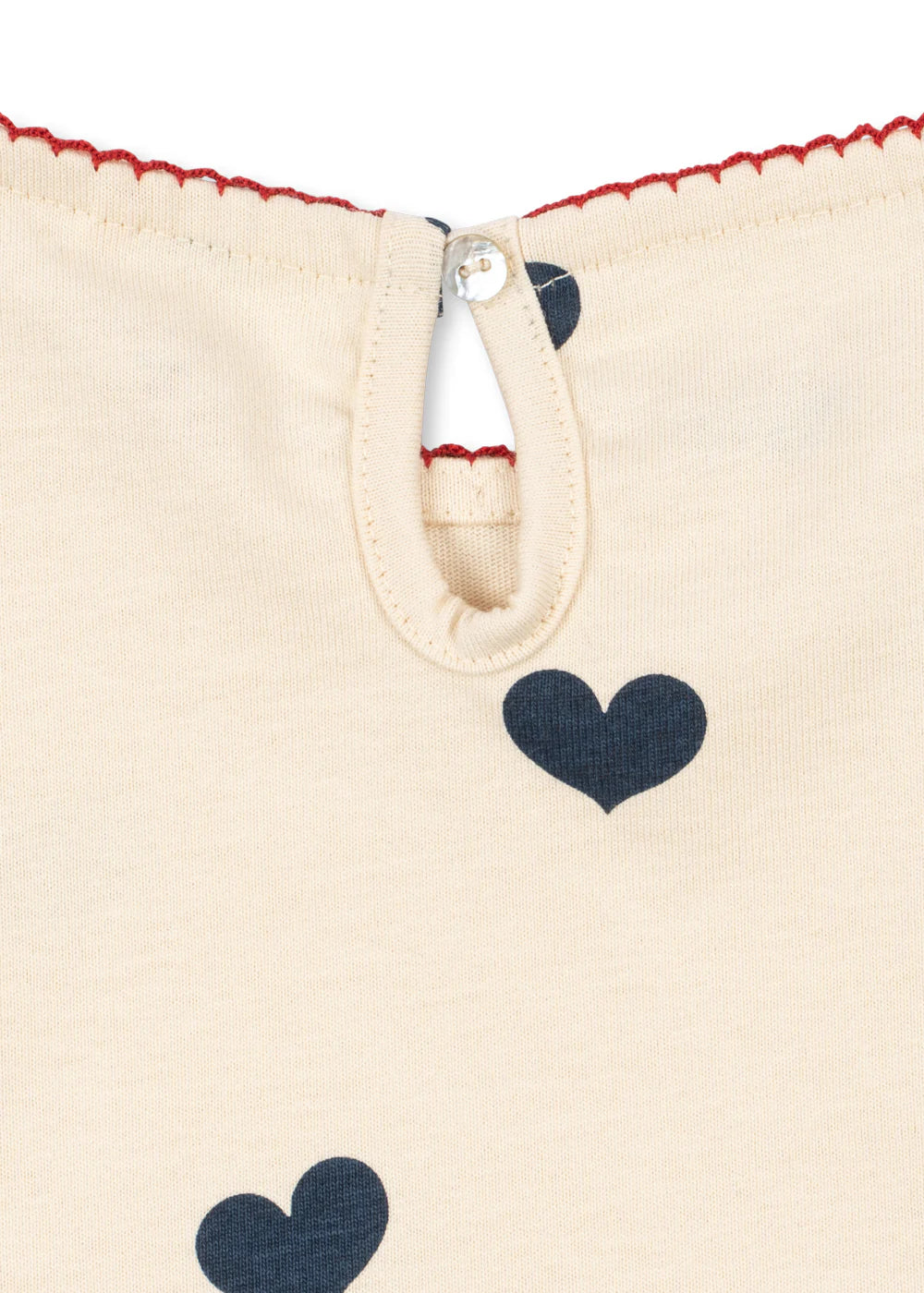 Konges Slojd - Baby Langarmshirt "Herzen" beige/blau