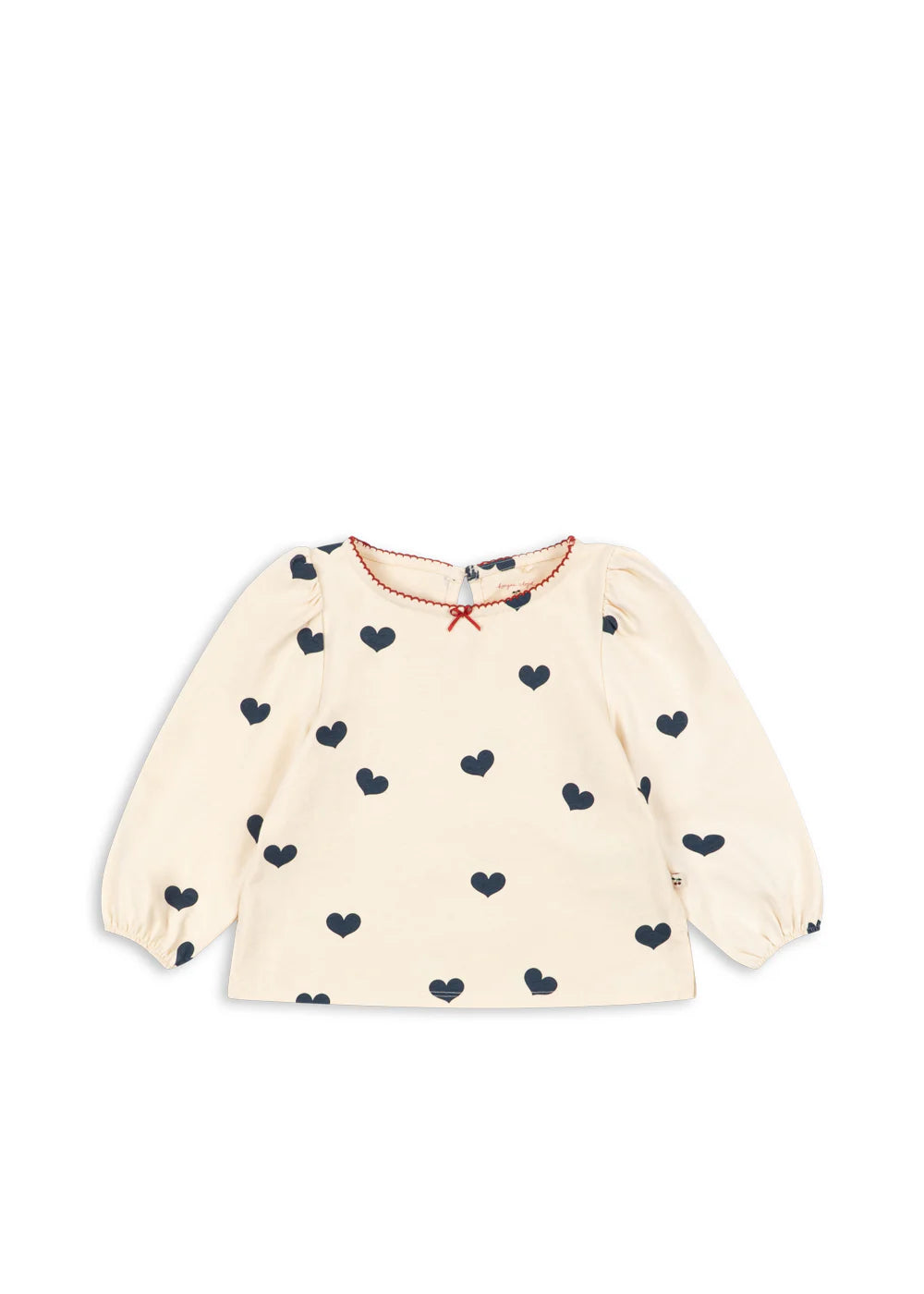 Konges Slojd - Baby Langarmshirt "Herzen" beige/blau