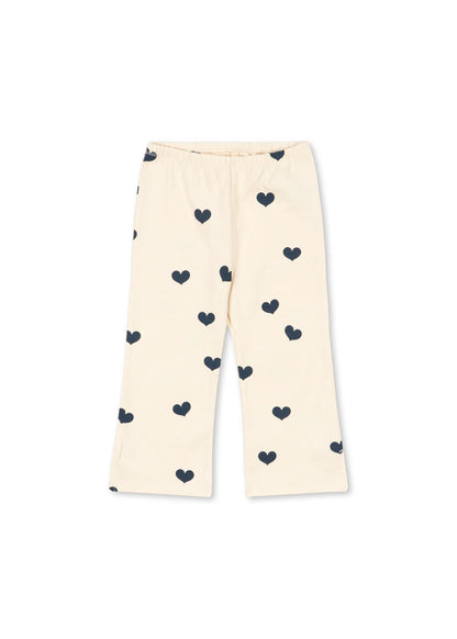 Konges Slojd - Baby Leggings mit Herzen in blau / beige