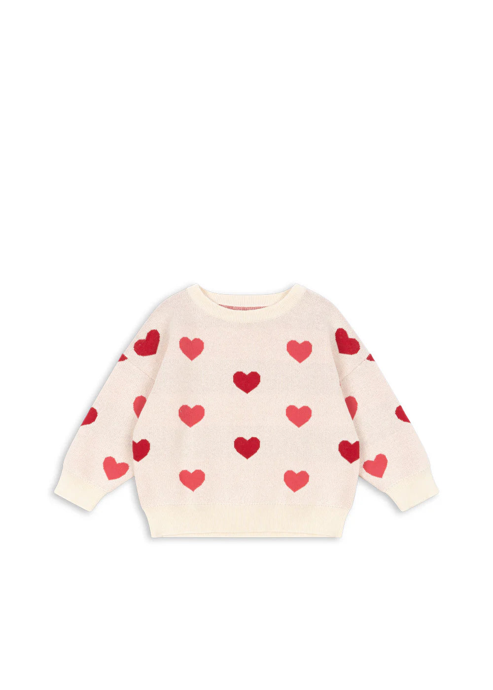 Konges Slojd - Kinder Strickpullover "Herzen" beige für Mädchen