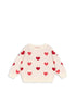 Konges Slojd - Kinder Strickpullover "Herzen" beige für Mädchen