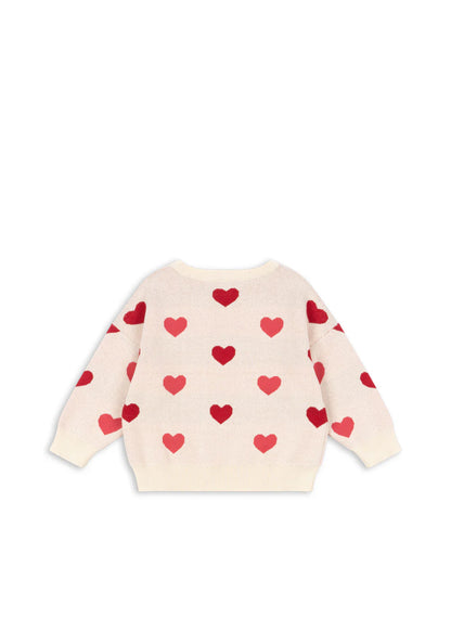 Konges Slojd - Kinder Strickpullover "Herzen" beige für Mädchen