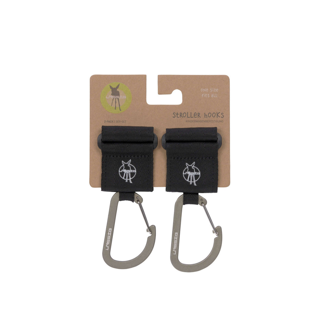 Lässig - Kinderwagenhaken Karabiner schwarz