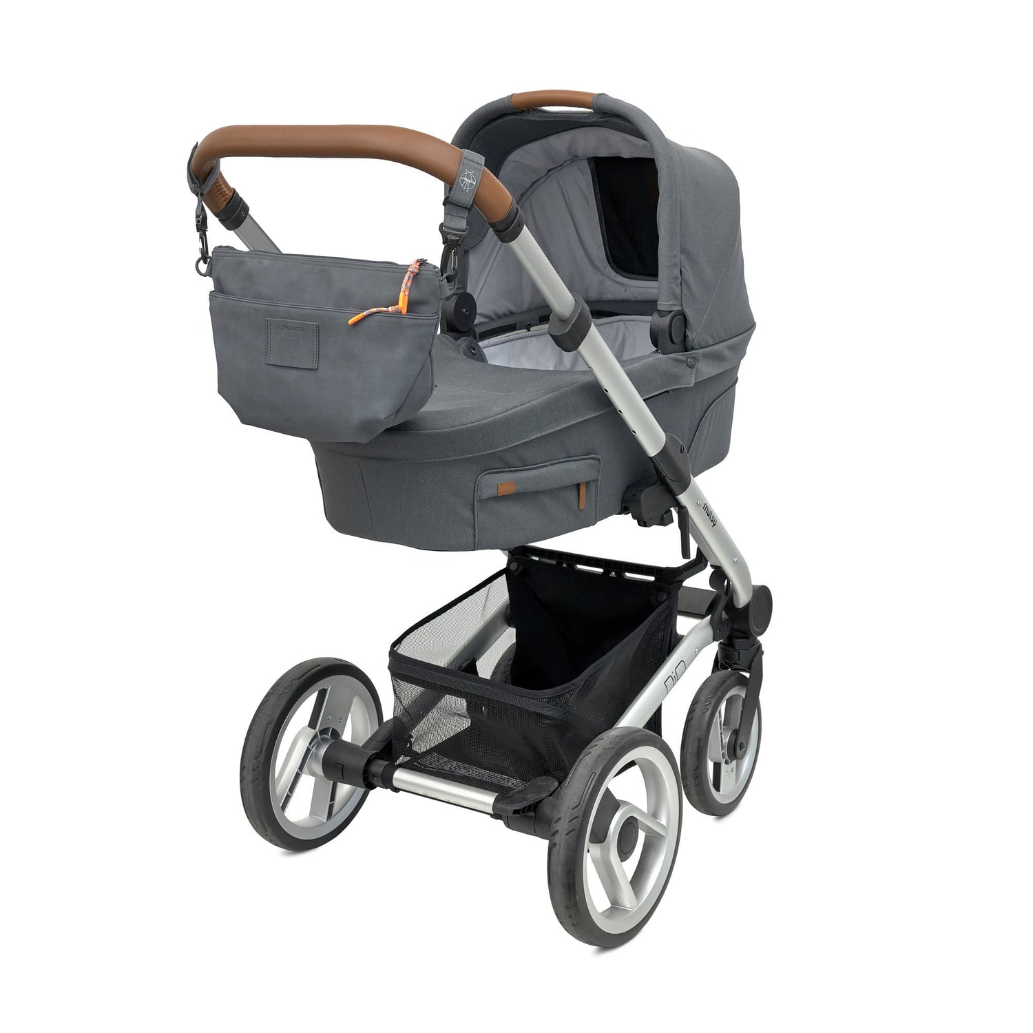 Lässig - Kinderwagen Organizier/ Bauchtasche dunkelgrau